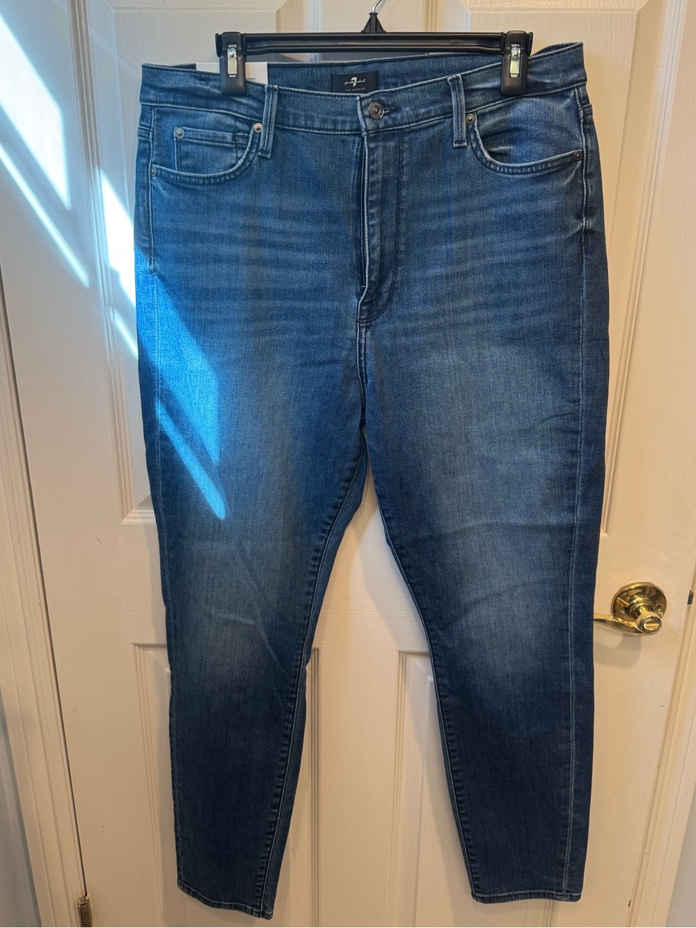 7 For All Mankind Women's The High Waist Skinny Jeans in Dark Blue NWT